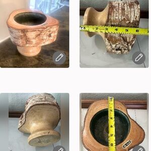 🌱Japanese Live edge wood ikebana  vase
Plastic lining , flower metal frog